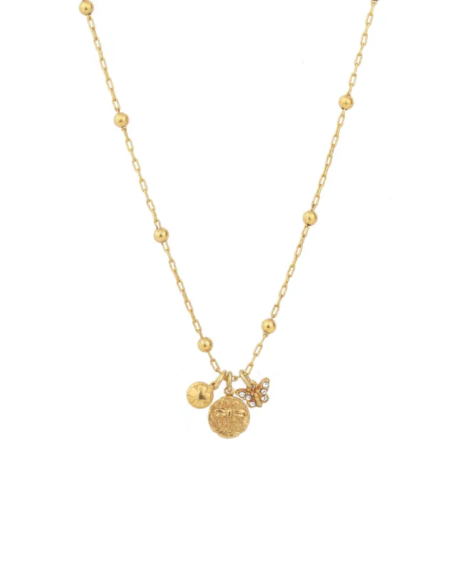Bee Clover Charm Necklace sold by Blue Ruby