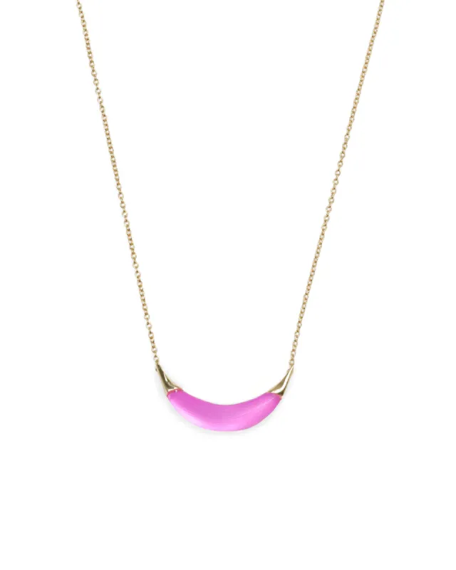 Gold Capped Crescent Lucite Necklace sold by Blue Ruby
