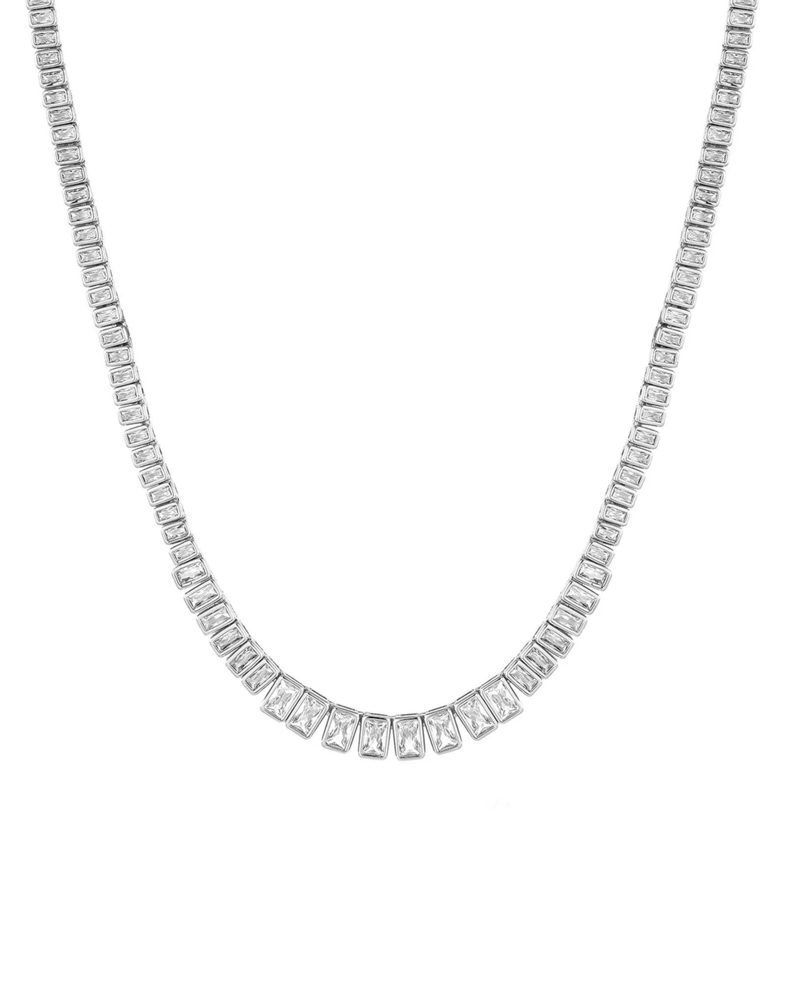 The Emerald Bezel Tennis Necklace sold by Blue Ruby