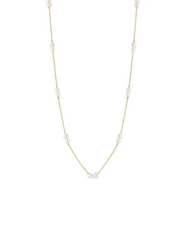 Two Pearl Station Necklace sold by Blue Ruby