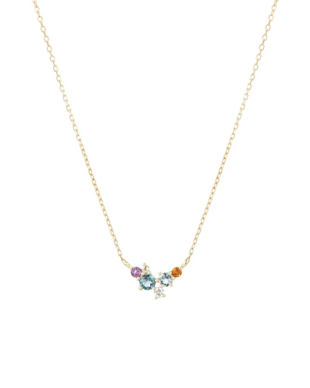 Diamond + Gemstone Bubbles Necklace sold by Blue Ruby