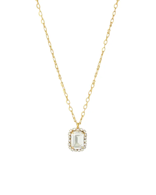 Rectangular Halo Necklace sold by Blue Ruby