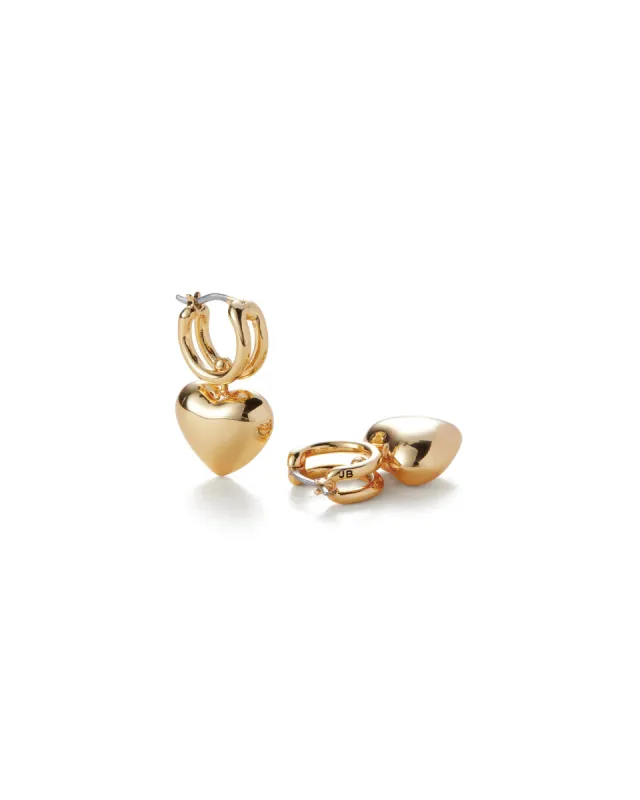 Puffy Heart Huggie Earrings sold by Blue Ruby