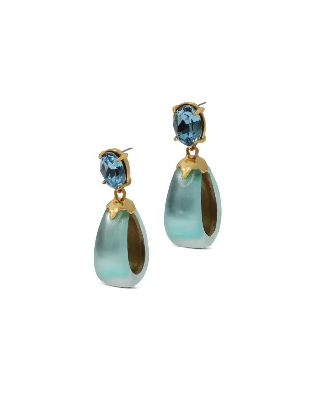 Bonbon Crystal Lucite Small 
Teardrop Hoop Earrings sold by Blue Ruby