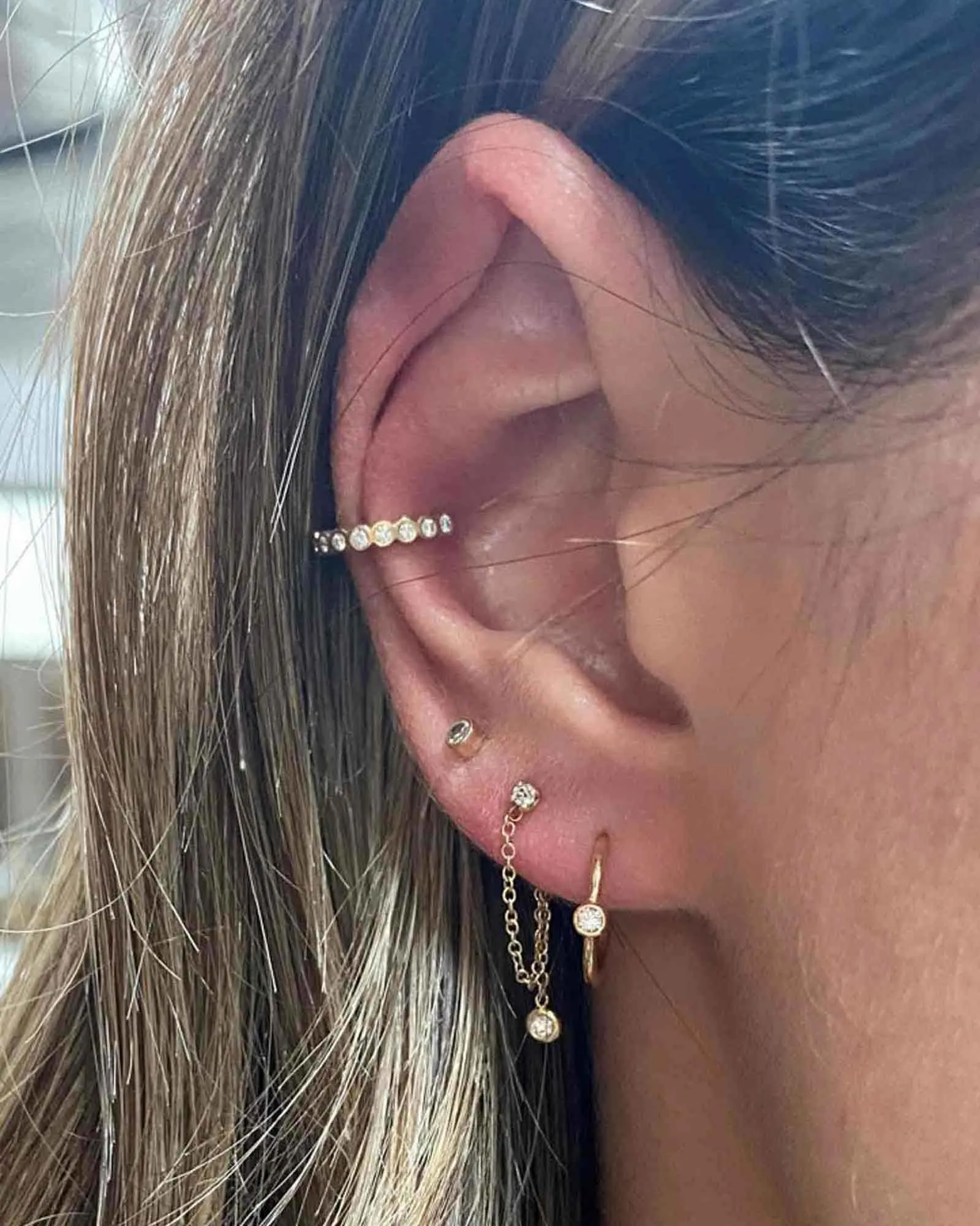 Diamond Bezel Hoops sold by Blue Ruby product image thumbnail 2