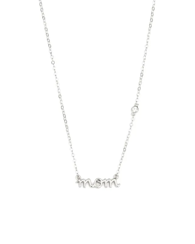 Mom Cursive CZ Necklace sold by Blue Ruby