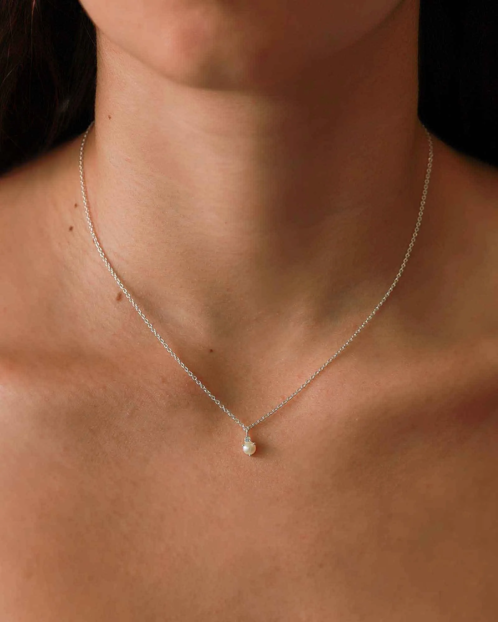 Pearl + CZ Necklace sold by Blue Ruby product image thumbnail 2