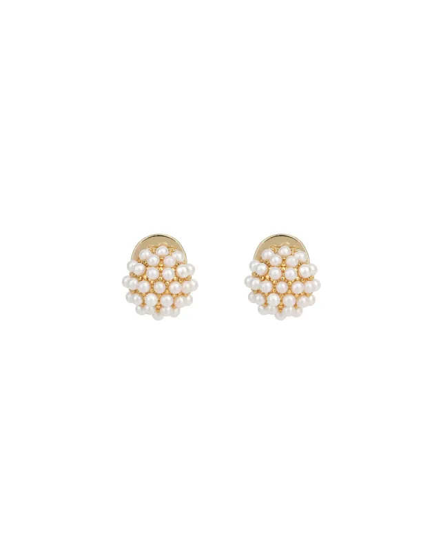 Mini Pearl Pavé Studs sold by Blue Ruby