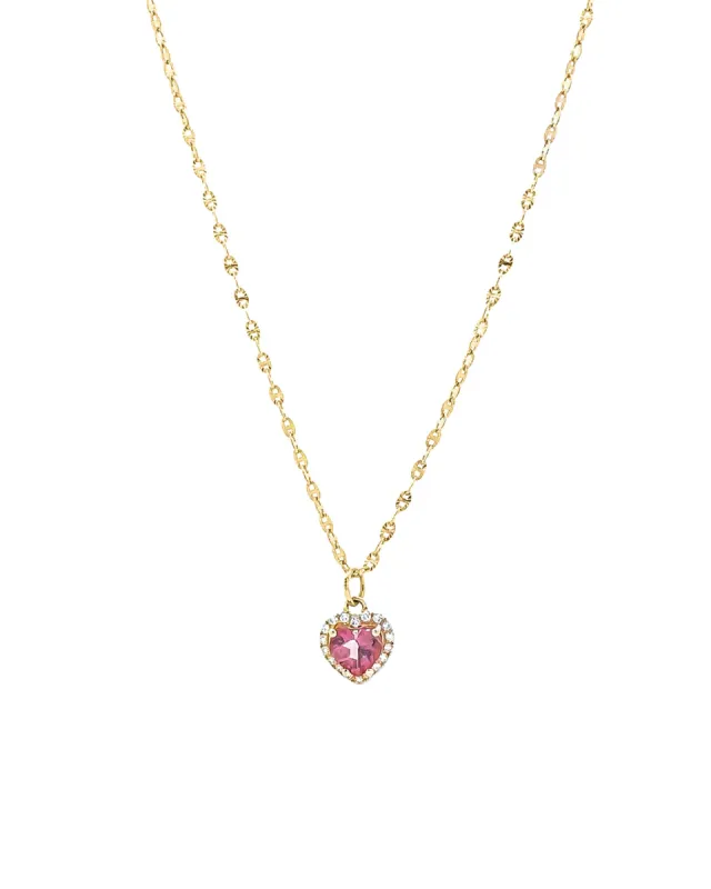 Heart Diamond Halo Stardust Chain Necklace sold by Blue Ruby