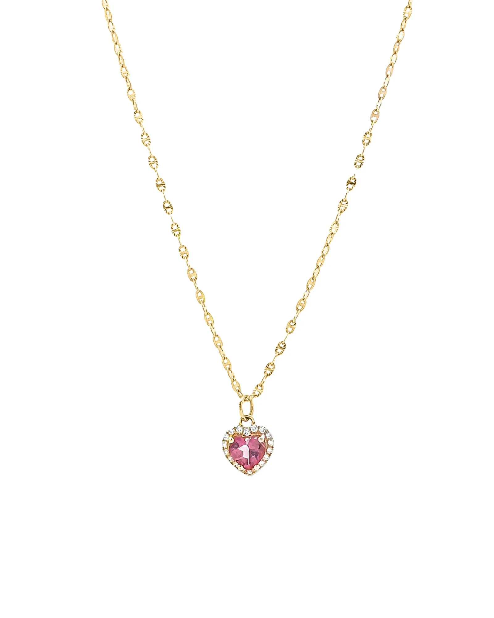 Heart Diamond Halo Stardust Chain Necklace sold by Blue Ruby