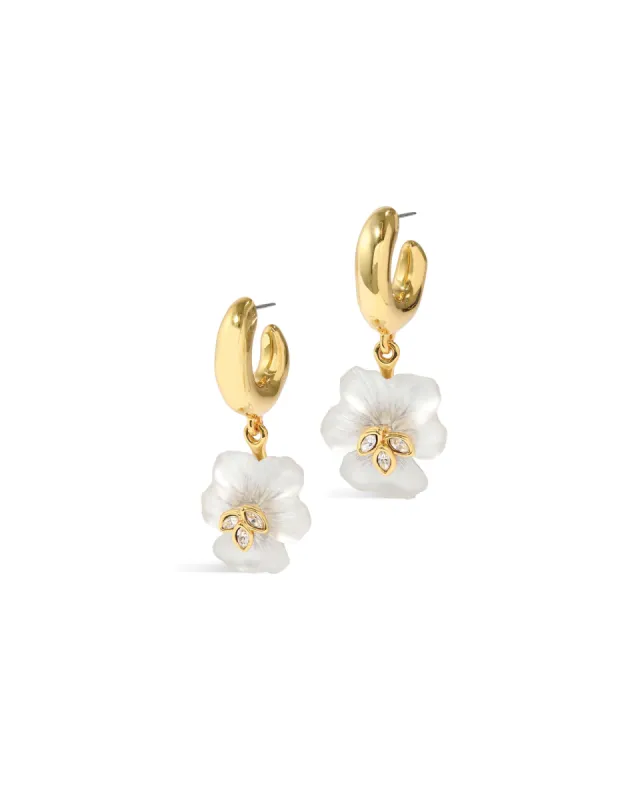 Pansy Petite Lucite Hoop Earrings | Night Pansy sold by Blue Ruby