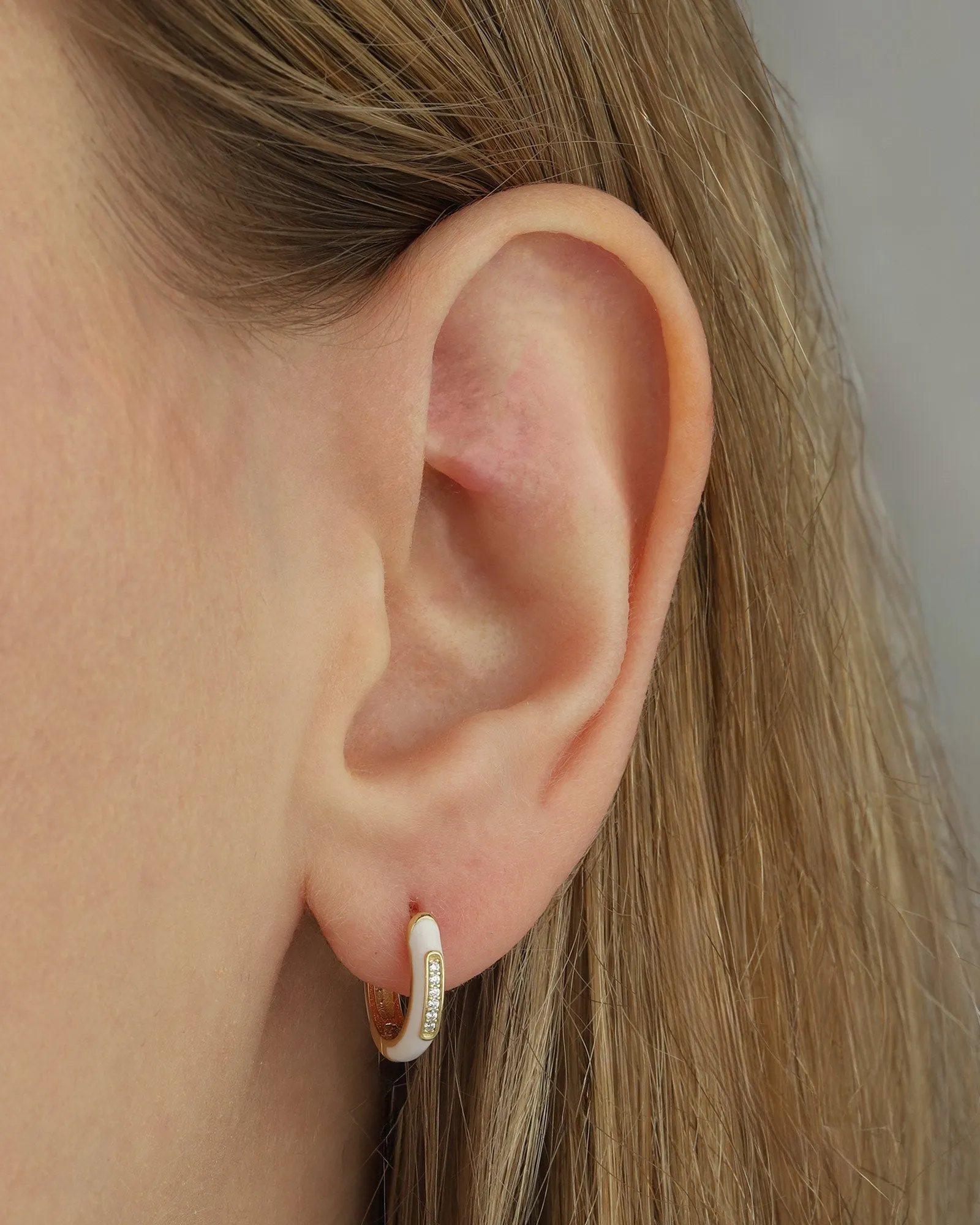 Enamel CZ Huggies | 12mm sold by Blue Ruby product image thumbnail 2