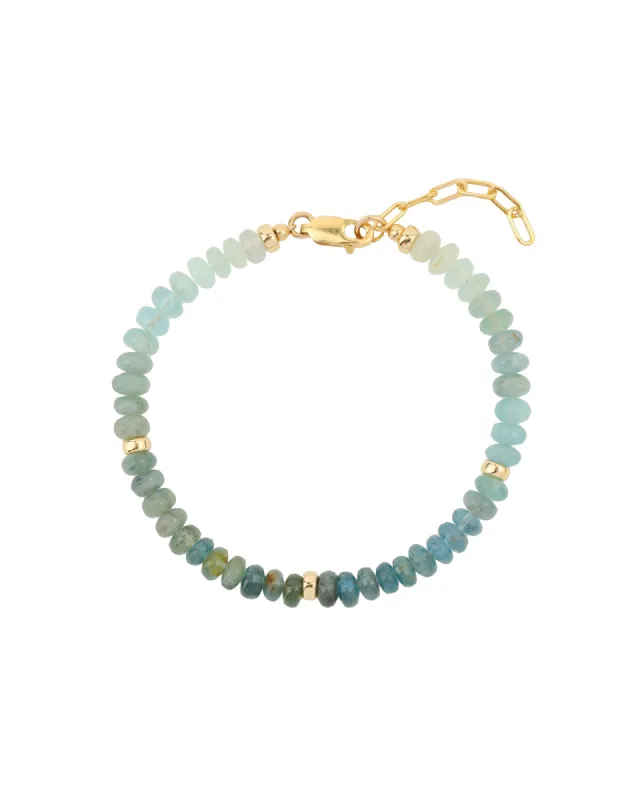 Blue Mix Three Rondelle Bracelet | 5.5mm sold by Blue Ruby