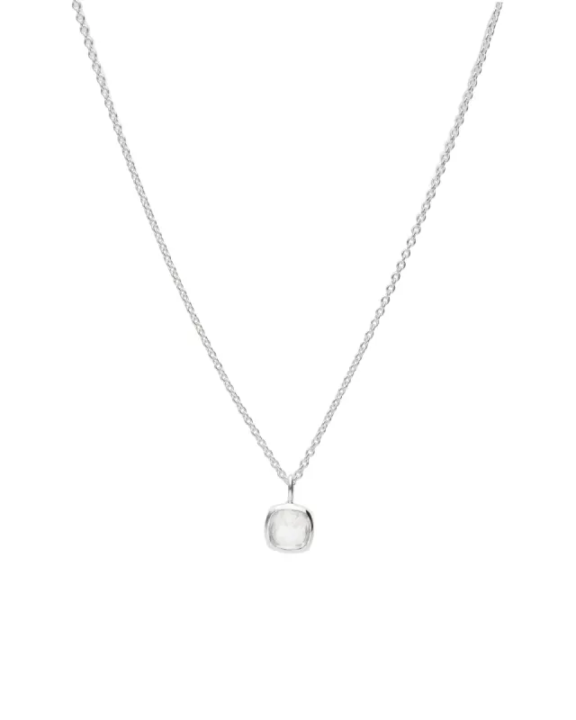 Bezel Square Moonstone Necklace sold by Blue Ruby