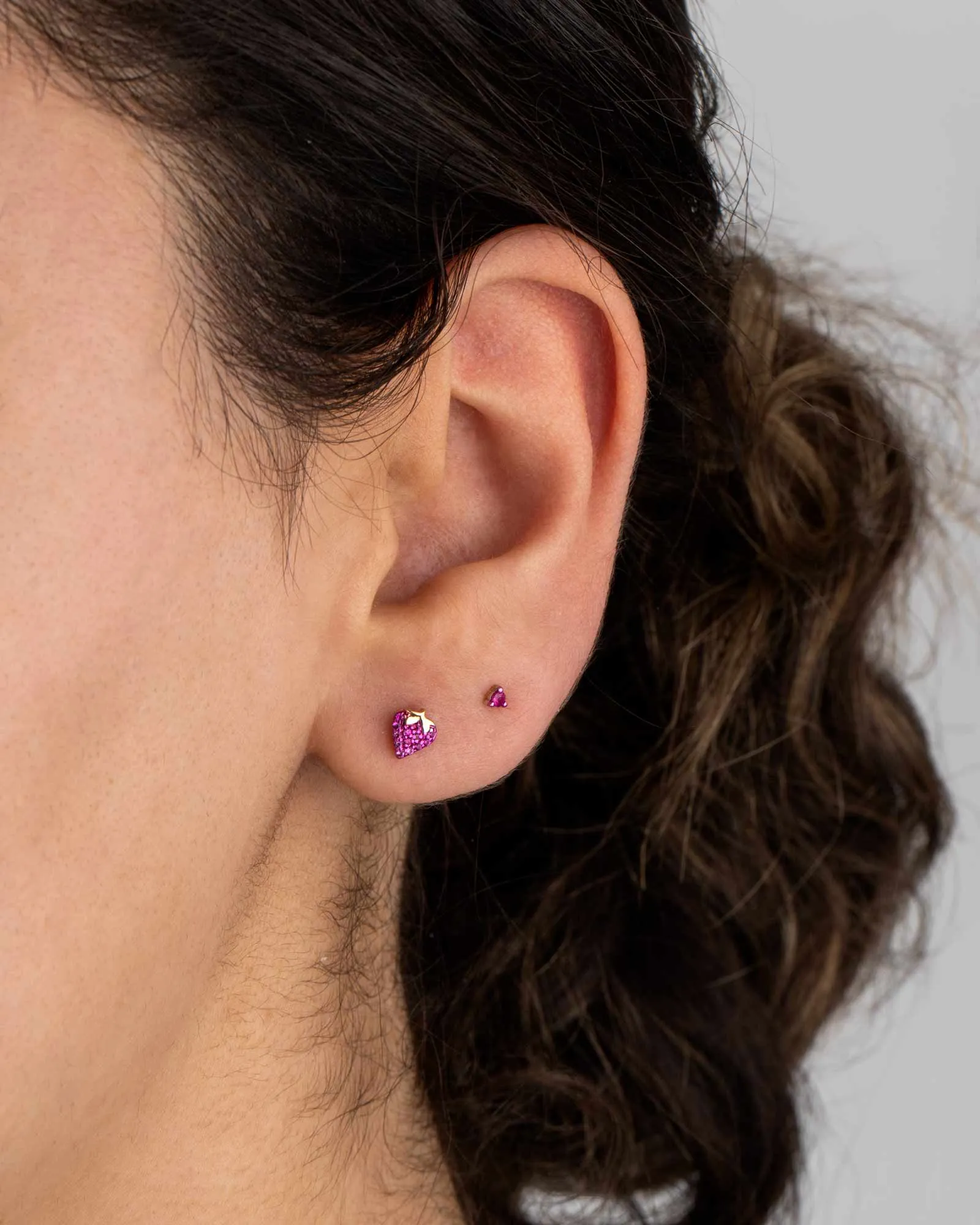 Tiny Pink Sapphire Prong Studs | 2.5mm sold by Blue Ruby product image thumbnail 2