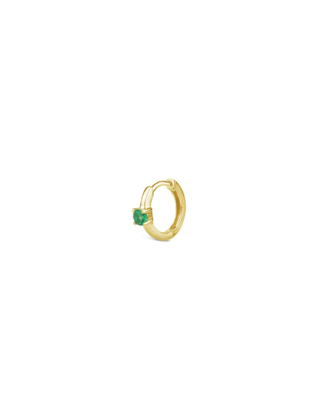 Single Emerald Huggie | 11mm sold by Blue Ruby