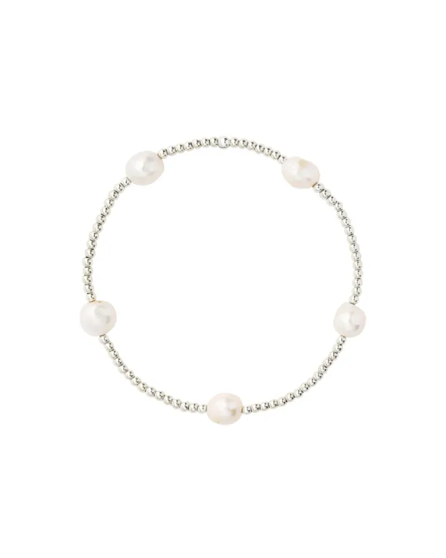 Beaded Station Pearl Bracelet | 2mm sold by Blue Ruby