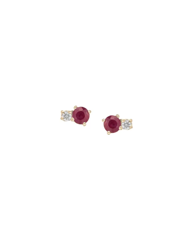 Diamond Ruby Amigos Studs sold by Blue Ruby
