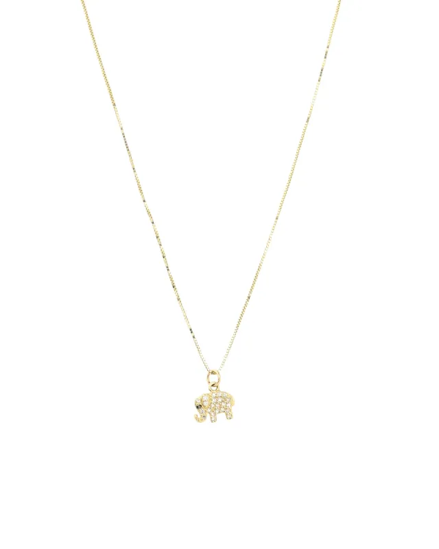 Pavé Elephant Box Chain Necklace sold by Blue Ruby