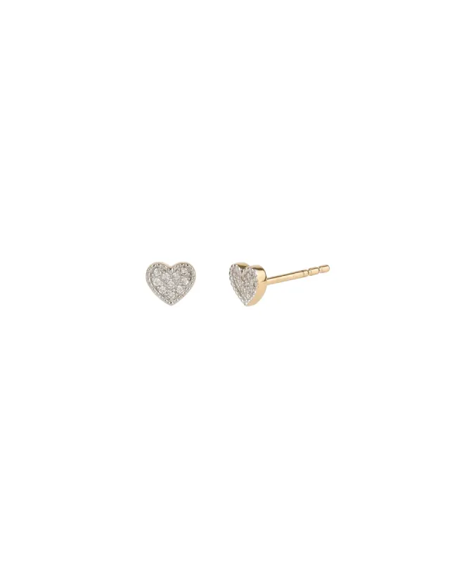 Heart Pavé Studs sold by Blue Ruby