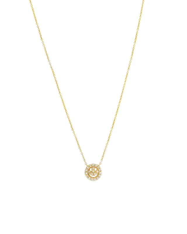 Pavé Smiley Face Necklace sold by Blue Ruby