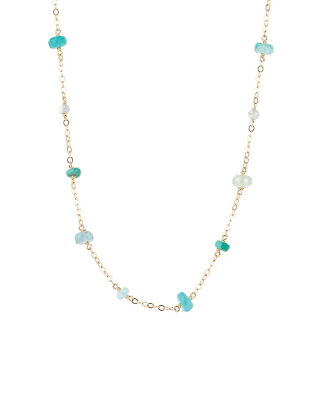 Mixed Stone Station Necklace sold by Blue Ruby