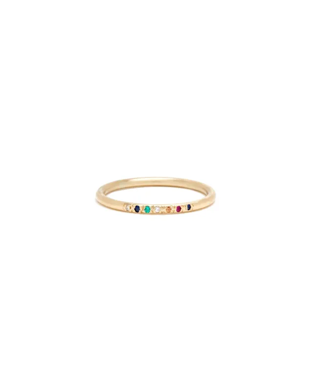 Classic Rainbow Gems Stack Band sold by Blue Ruby