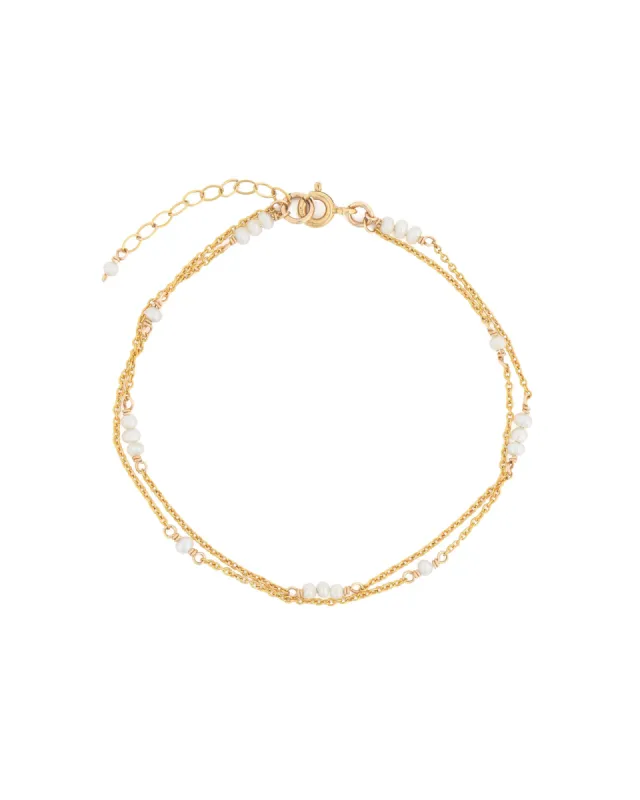 Two Row Pearl Station Bracelet sold by Blue Ruby