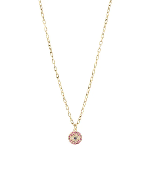 Pavé Evil Eye Ray Cable Chain Necklace sold by Blue Ruby