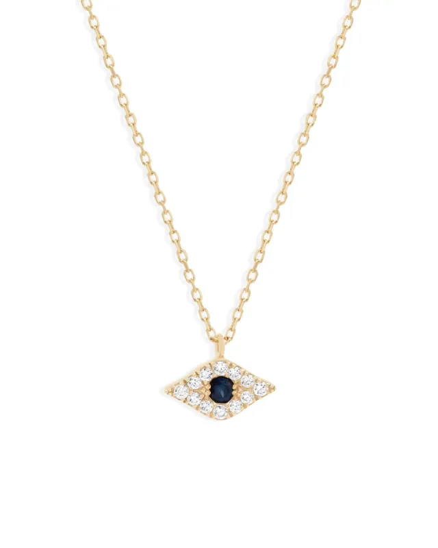 Small Evil Eye CZ Necklace sold by Blue Ruby