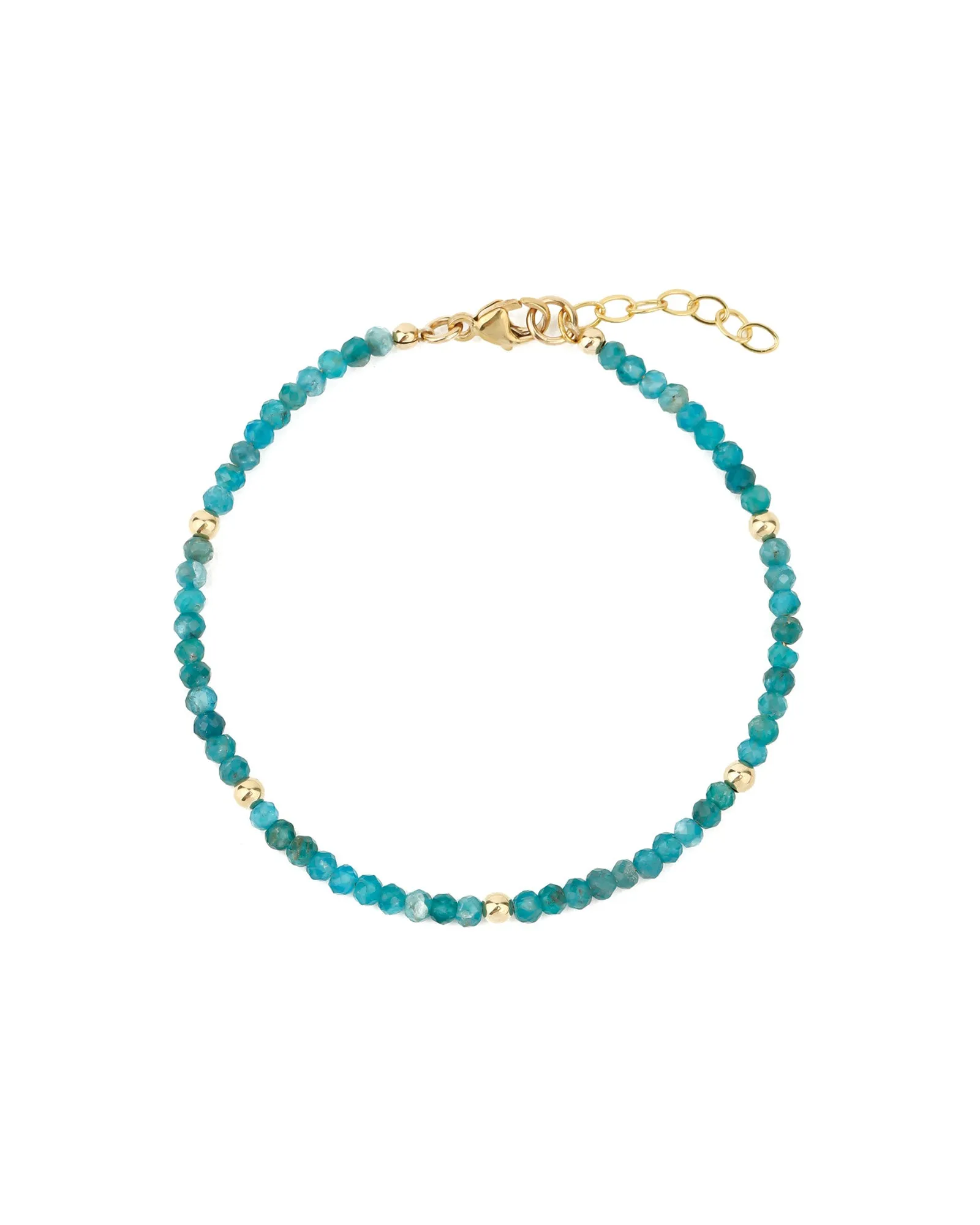 Neon Apatite Beaded Bracelet | 3mm sold by Blue Ruby