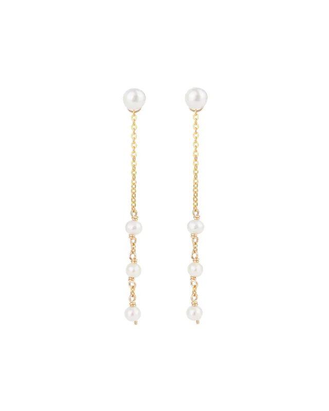 Three Drop Pearl Studs sold by Blue Ruby