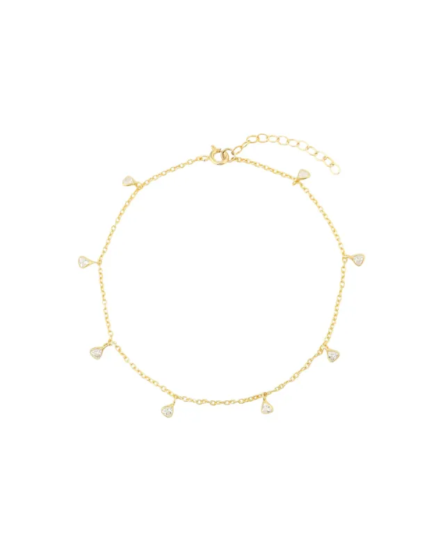 Triangle CZ Shaker Anklet sold by Blue Ruby