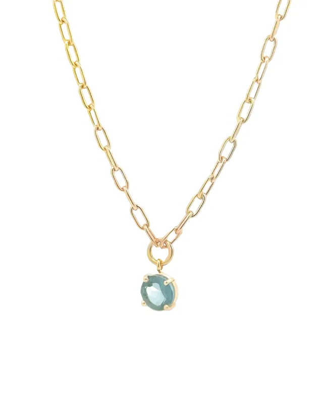 Round Stone Paperclip Necklace sold by Blue Ruby