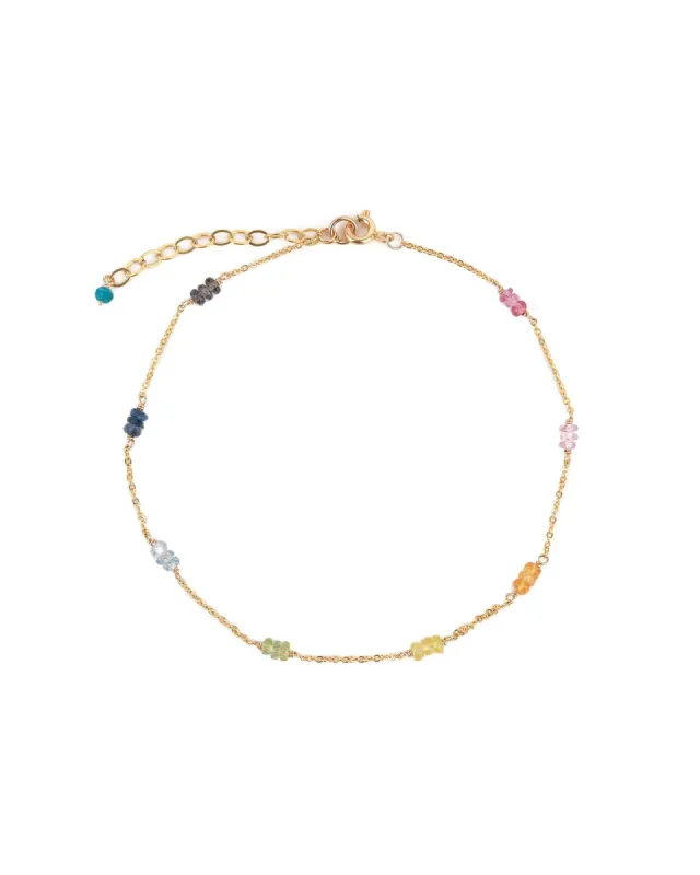 Trio Station Stone Anklet sold by Blue Ruby