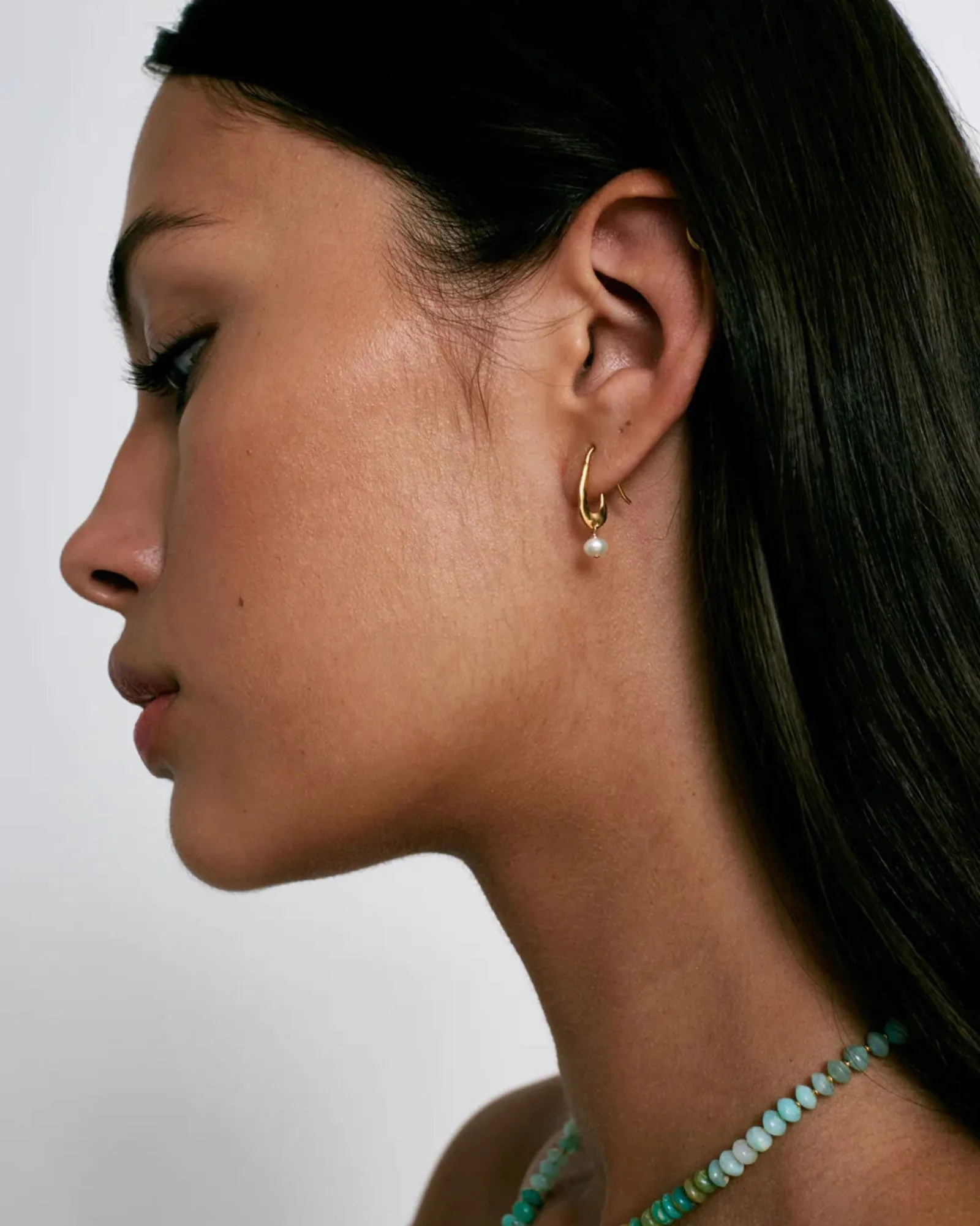 Gala Mini Pearl Crescent Earrings sold by Blue Ruby product image thumbnail 2