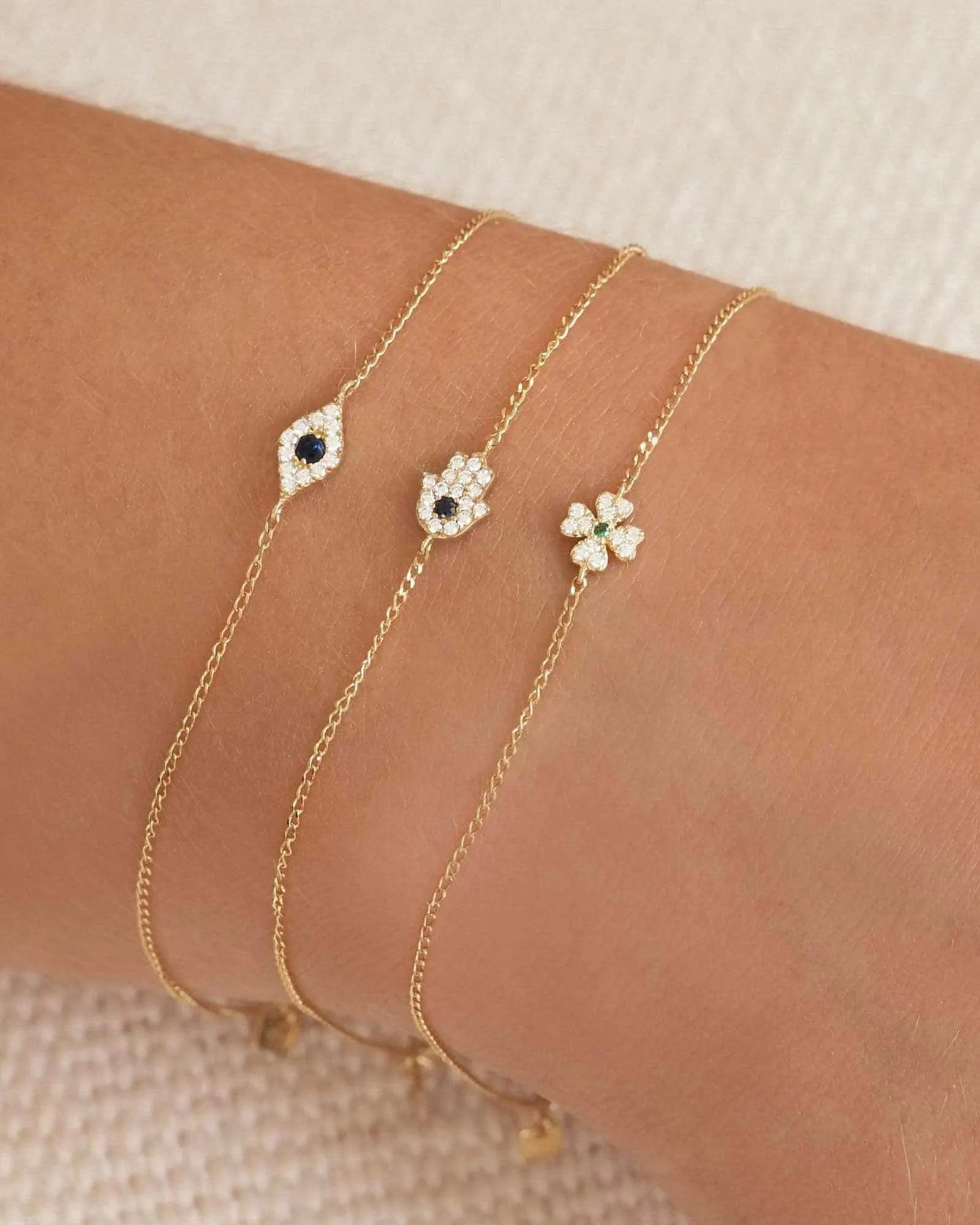 Tiny Evil Eye CZ Bracelet sold by Blue Ruby product image thumbnail 2