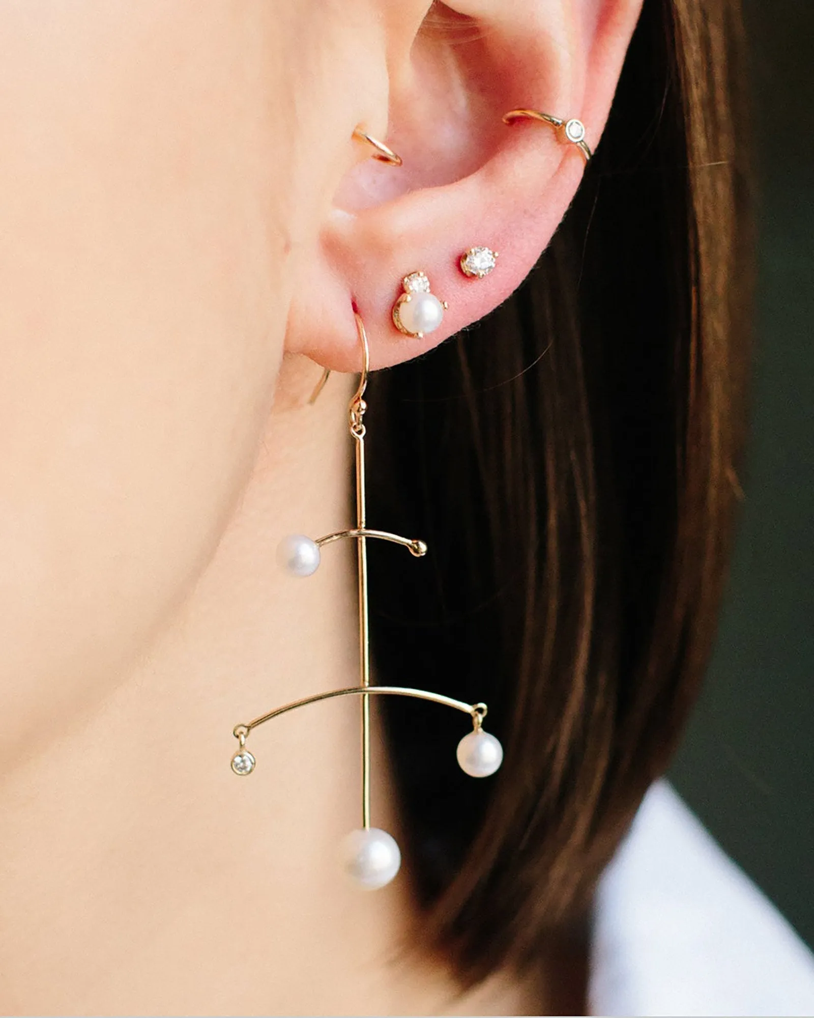 Pearl + Diamond Studs sold by Blue Ruby product image thumbnail 2