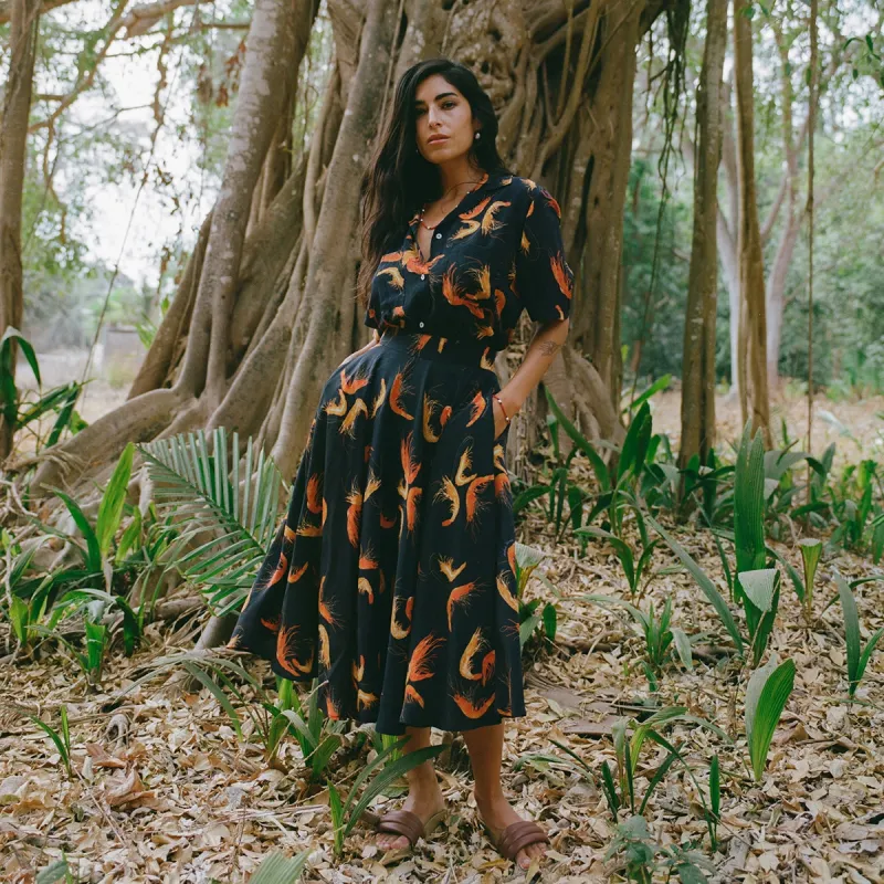 RIDING SKIRT CAMARÓN SILK TINTA sold by Beatrice Venezuela