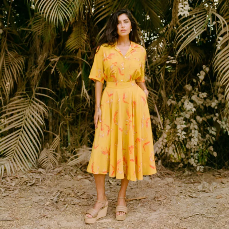 RIDING SKIRT MANTEQUILLA CAMARÓN SILK sold by Beatrice Venezuela