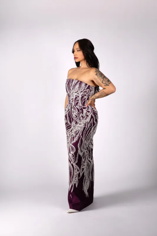 Alkaline Strapless Beaded Gown (Pre-Sale) sold by Lesley Hampton
