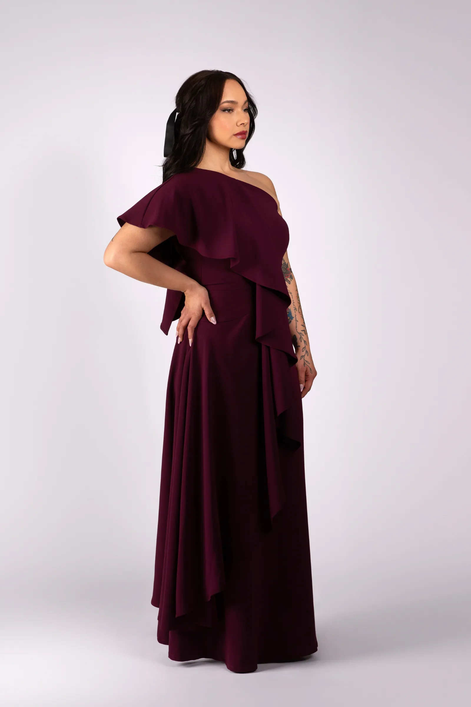 Asymmetric Drape Gown sold by Lesley Hampton product image thumbnail 4