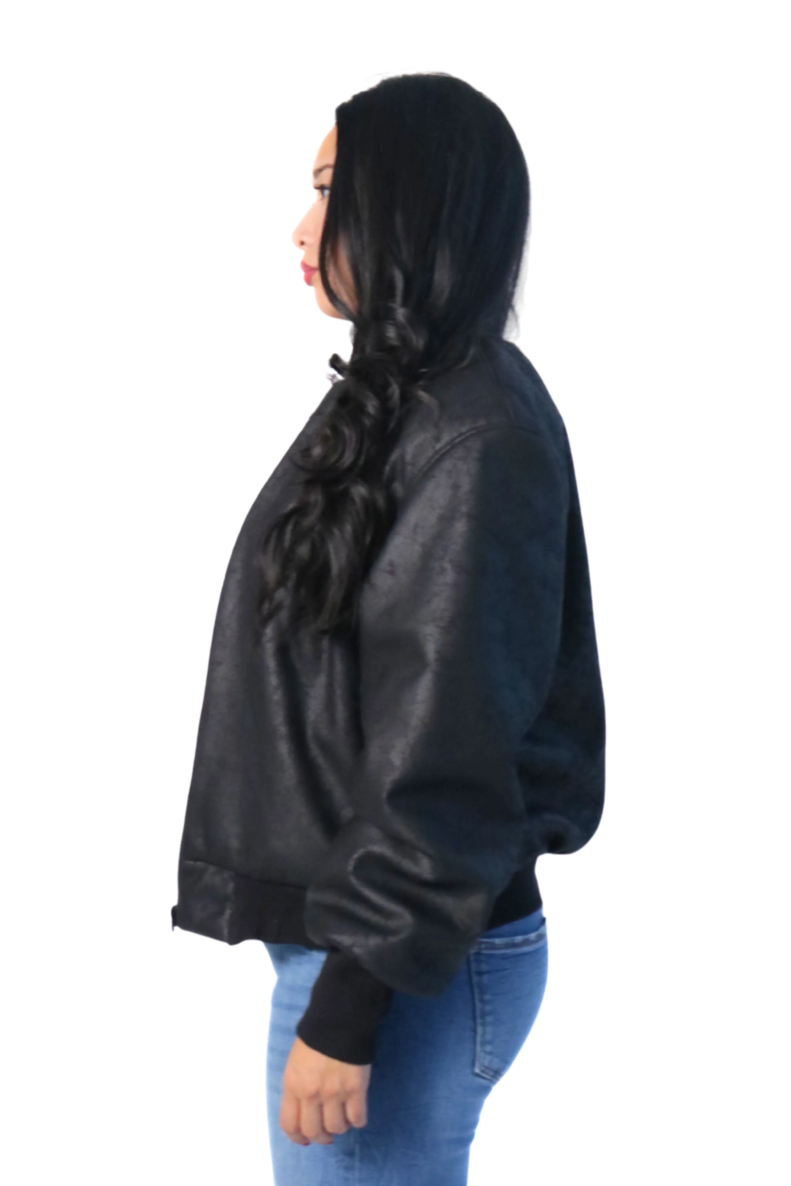 Suede Bomber Jacket sold by Lesley Hampton product image thumbnail 3