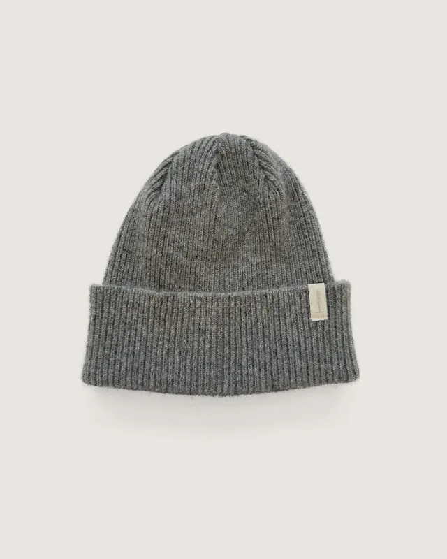 The Ribbed Merino/Cashmere Tree Toque - Grey sold by Ecologyst