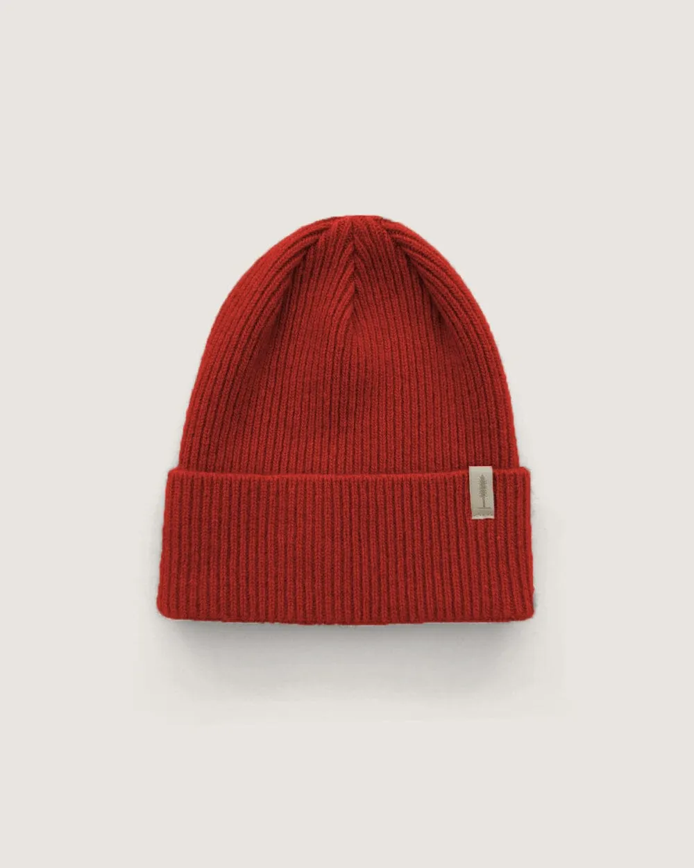 The Ribbed Merino/Cashmere Tree Toque - Red sold by Ecologyst