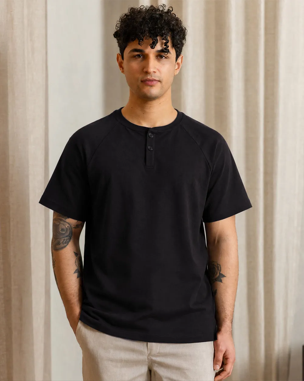 The Mens Organic Cotton Henley Tee sold by Ecologyst product image thumbnail 2