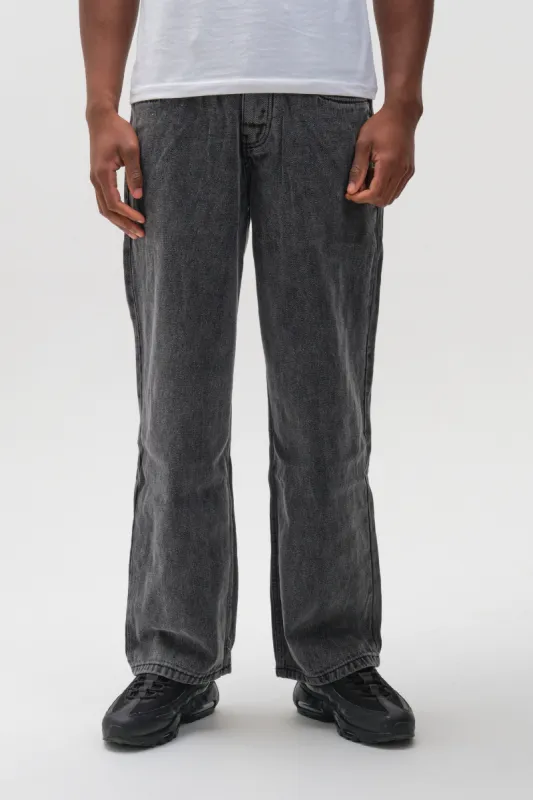 Southbank Loose Fit Rigid Denim Jeans - Washed Black made by B Couture