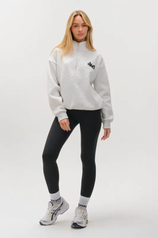 Hatherley Half-Zip Sweatshirt & Leggings Set - Grey Marl/Black sold by B Couture