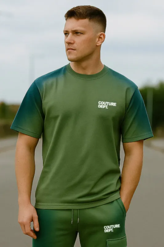 Heavyweight Oversized Couture Dept T-Shirt - Green made by B Couture