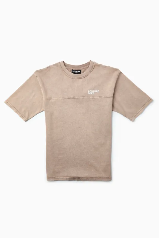Heavyweight Oversized Couture Dept T-Shirt - Beige made by B Couture